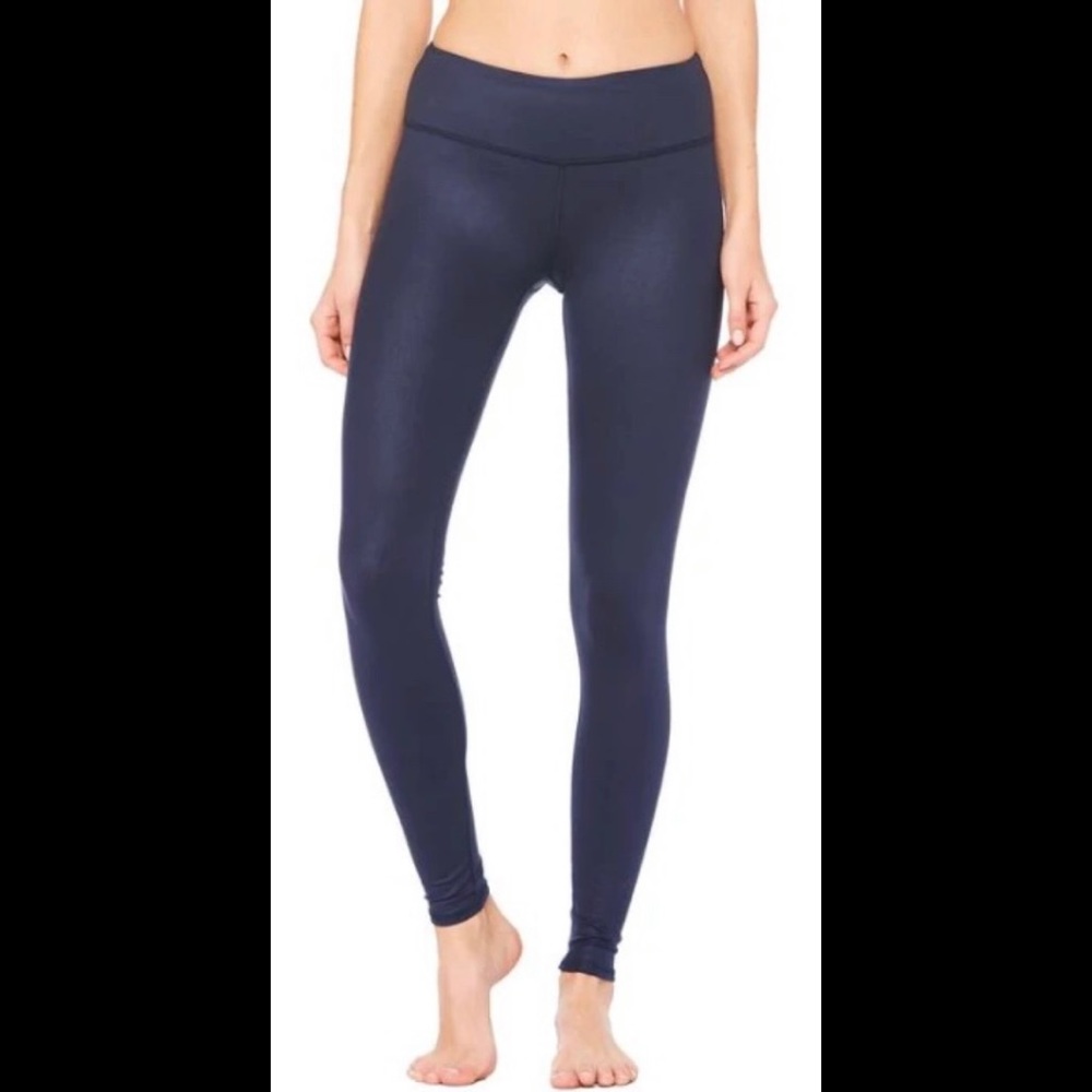Alo Yoga Airbrush Legging Blue Glossy XS